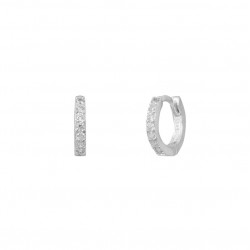 Boucles d'oreilles Mini Créoles Argent & Zircons blancs - CANYON