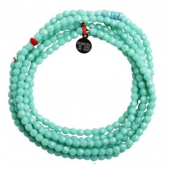 Collier & Bracelet élastique JOANNA Turquoise - 5 à 6 tours TETES BLONDES