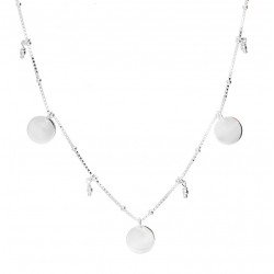 Collier pendentifs gouttes & 3 TROIS PASTILLES - Chaîne maille carrée DORIANE BIJOUX