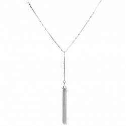 Collier court Y BEAUTY - Chaîne mini boules & Pompon 3 cm - DORIANE BIJOUX