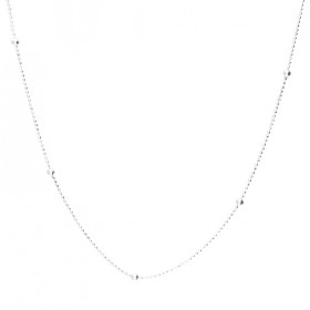 Collier sautoir chaîne fine mini perles lisses - 65 cm signé DORIANE Bijoux