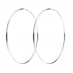 Boucles d'oreilles Créoles fines XL Argent  6 cm - DORIANE