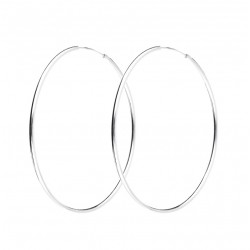 Boucles d'oreilles Créoles fines L Argent - 5 cm - DORIANE