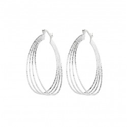 Boucles d'oreilles Créoles Argent COCKTAIL ovales - 3,5 cm - DORIANE Bijoux