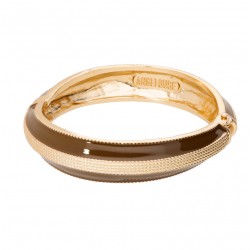 Bracelet Jonc Amok CORDE Doré - Email Terre de Sienne - ARGELOUSE