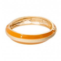 Bracelet Jonc Amok CORDE Doré - Email Fauve - ARGELOUSE
