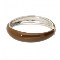 Bracelet Jonc Amok UNI Argent - Email Marron Terre de Sienne - ARGELOUSE