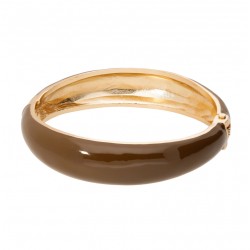Bracelet Jonc Amok UNI Doré - Email Terre de Sienne - ARGELOUSE