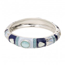 Bracelet Jonc Amok ETHNIQUE Argent - Email Nuit - ARGELOUSE