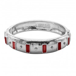 Bracelet Jonc Amok KARMA Argent - Cristaux Swarovski bordeaux - ARGELOUSE