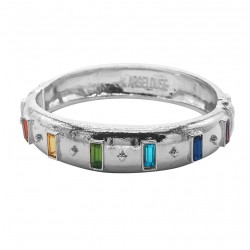 Bracelet Jonc Amok KARMA Argent - Cristaux Swarovski multicolore - ARGELOUSE