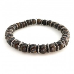 Bracelet homme élastiqué argent OAKLAND Plain Color Bronzites BOOTLEGGERS WILD TURQUOISE