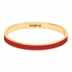 Bracelet jonc Bangle fermé doré - Email Rouge salsa BANGLE UP