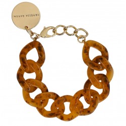 Bracelet FLAT CHAIN BERNSTEIN Doré - Gros Maillons plats écailles VANESSA BARONI