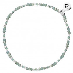 Bracelet fin élastiqué NUSA argent - Perles en Miyuki turquoise irisé - DORIANE Bijoux