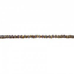 Bracelet cordon très fin TANZANITES bleues & perles dorées LEJU LONDON