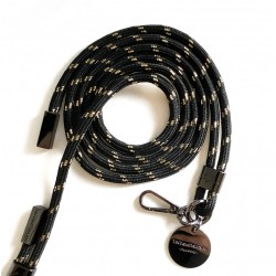 Lanière cordon smartphone LIAM noir doré - Mousquetons noir métallisé LA COQUE FRANCAISE