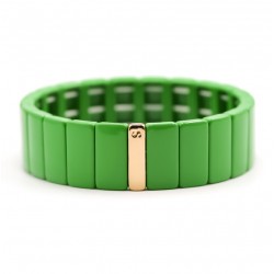 Bracelet manchette élastiqué COLORBLOCK - Email menthe - Simone à Bordeaux