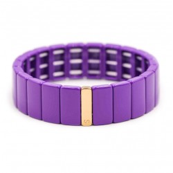 Bracelet manchette élastiqué COLORBLOCK - Email violet  - Simone à Bordeaux