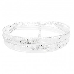 Bracelet 2 tours FORMOSA argent - Cordons & Perles blanches DORIANE BIJOUX