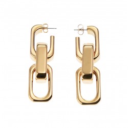 Boucles d'oreilles pendantes BIG TANK GOLD - Trois anneaux XXL - VANESSA BARONI