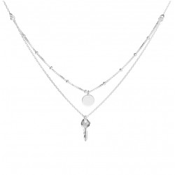 Collier court DEUX RANGS argent - Pastille & Clef - DORIANE Bijoux