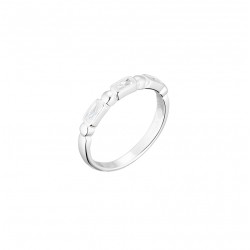 Bague fine en Argent - Anneau & Trois zircons rectangles - CANYON