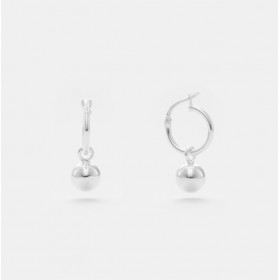 Boucles d'oreilles Mini Créoles Argent & Pendentifs boules lisses - CANYON