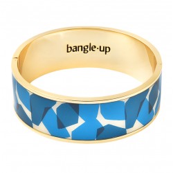 Bracelet Jonc manchette LUNA Bleu myosotis doré -  Bangle Up