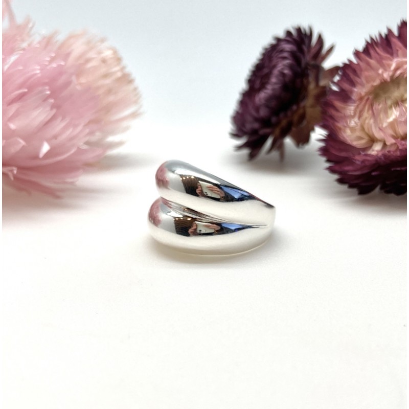 Bague Large Bombée Ajourée En Argent 925 - Taille 50 à 68, Unisexe, Fait Main