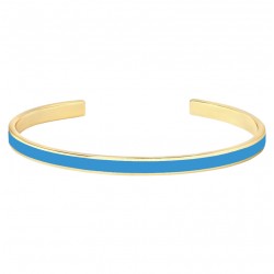 Bracelet jonc ouvert BANGLE Bleu myosotis doré - Bangle Up