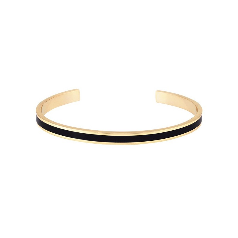 Bracelet jonc ouvert BANGLE Noir black doré - Bangle Up