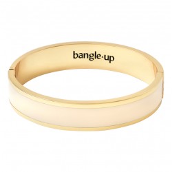 Bracelet jonc fermé NEW BANGLE Blanc sable doré - Bangle Up