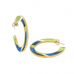 Boucles d'oreilles mini créoles CANYON Bleu myosotis doré - Bangle Up