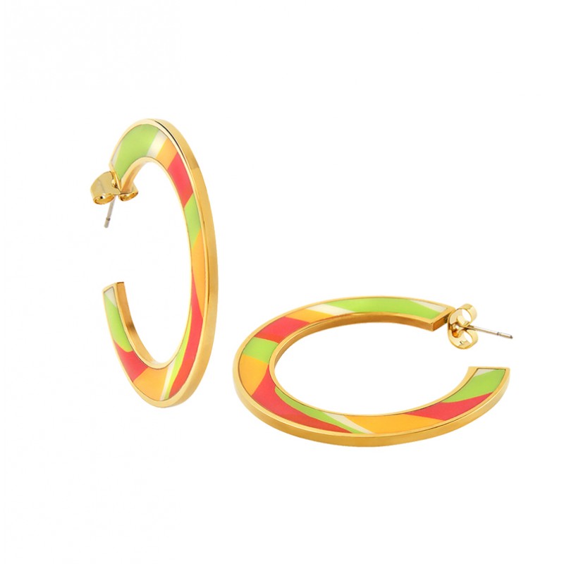 Boucles d'oreilles mini créoles CANYON Jaune pavot doré - Bangle Up Boucles d'oreilles mini créoles CANYON Jaune pavot doré - Bangle Up