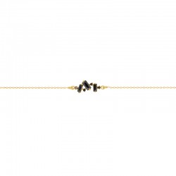 Bracelet fin CRYSTAL Or - Chaîne & Cristaux multi noir - Une à Une