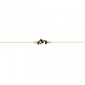 Bracelet fin CRYSTAL Or - Chaîne & Cristaux multi noir - Une à Une