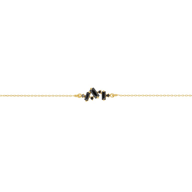 Bracelet fin CRYSTAL Or - Chaîne & Cristaux multi noir - Une à Une