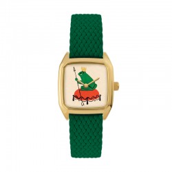Montre PRIMA FROGGY cadran carré Hilma & bracelet tressé vert - LAPS