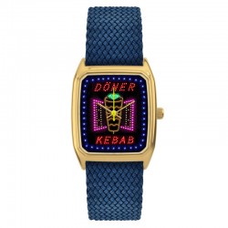 Montre SIGNATURE PARIS ISTANBUL cadran carré kebab & bracelet tressé bleu - LAPS