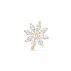 Bague fine plaqué or FLORENTINE - Anneau & Fleur Zircons blancs navettes TAILLE 58