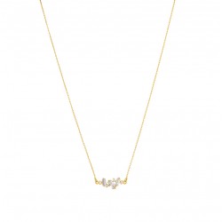 Collier court CRYSTAL OR - Chaîne fine & Cristaux multi blancs UNE A UNE
