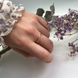 Bague fine plaqué or ALLIANCE & Anneau simple lisse TAILLE 56