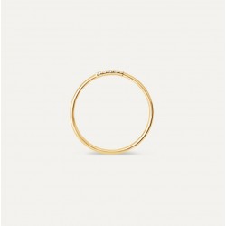 Bague plaqué or LUCIE - Anneau très fin & Cinq zircons blancs TAILLE 50