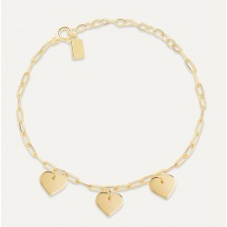 Bracelet JULIETTE plaqué or - Chaîne & pendentifs Coeurs THEMA