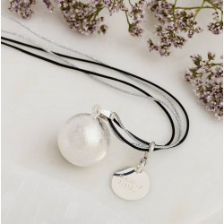 Collier Bola de grossesse PUNTEADO - Boule argent brossée & médaille NATIVEE