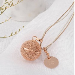 Collier Bola de grossesse ELISA - Boule Or rose travaillée & Médaille NATIVEE