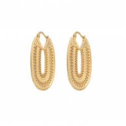 Boucles d'oreilles créoles NOOR Or 4 cm - Décor dentelle persane - SATELLITE