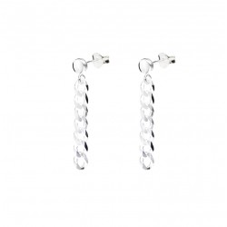 Boucles d'oreilles Pendantes Argent MAILLE ROCK 30mm - DORIANE Bijoux