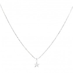 Collier court chaîne diamantée en argent - Pendentif Etoile - DORIANE Bijoux